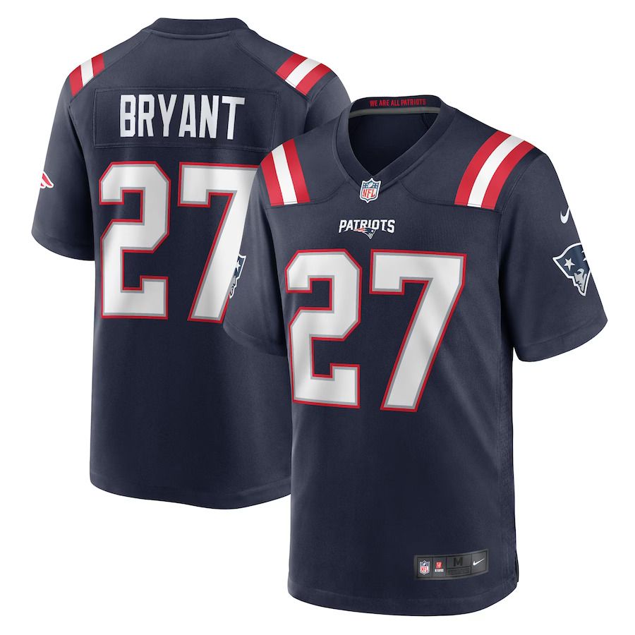 Men New England Patriots 27 Myles Bryant Nike Navy Game Player NFL Jersey
